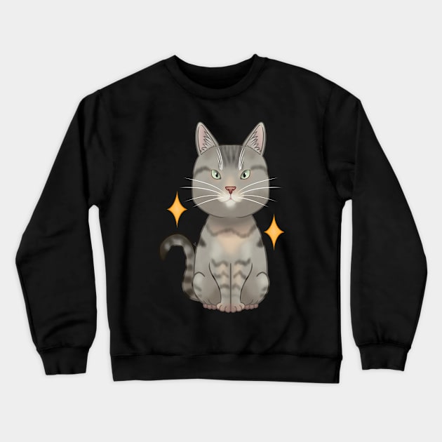 European tabby grey cat Crewneck Sweatshirt by LemonFur